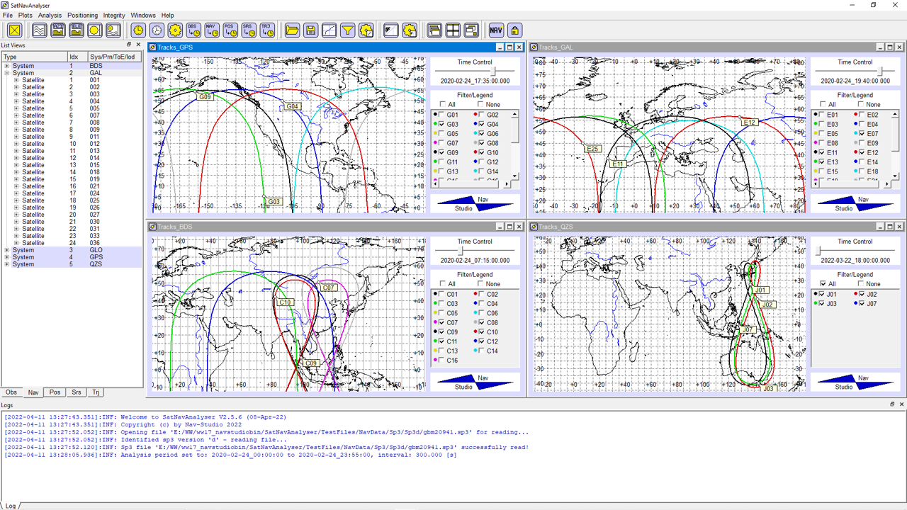 Beispiel Screenshot Satelliten Bodenspuren Zoom