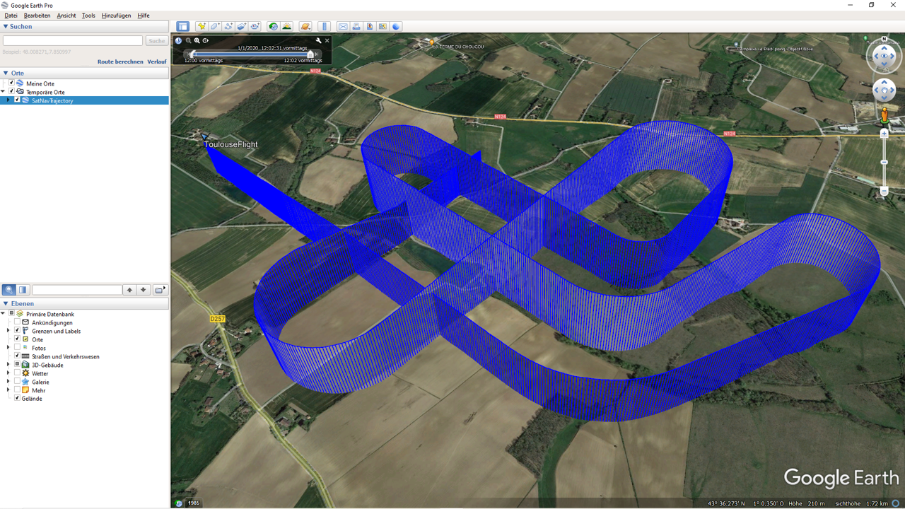 Beispiel Screenshot Vermessungsflug Google Earth