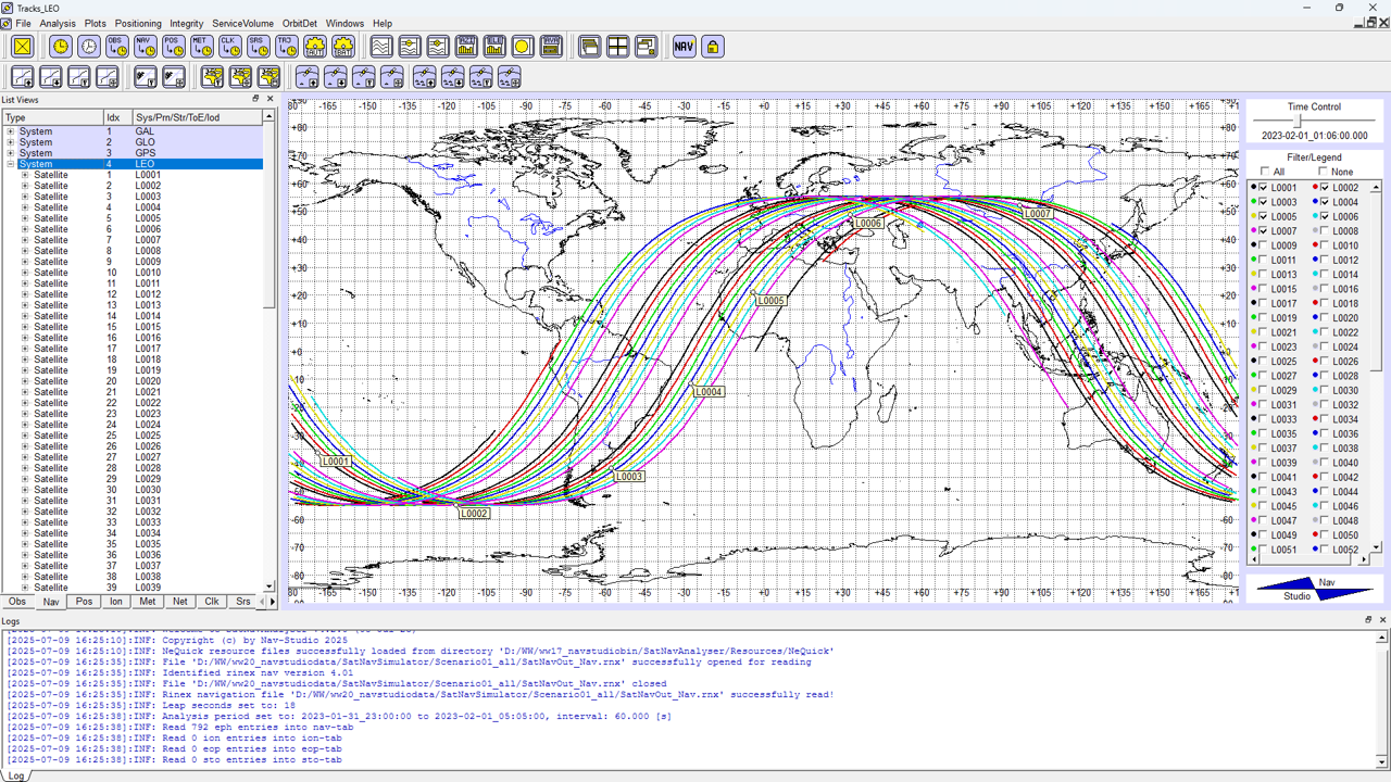 Beispiel Screenshot LEO Satellitenbahnen