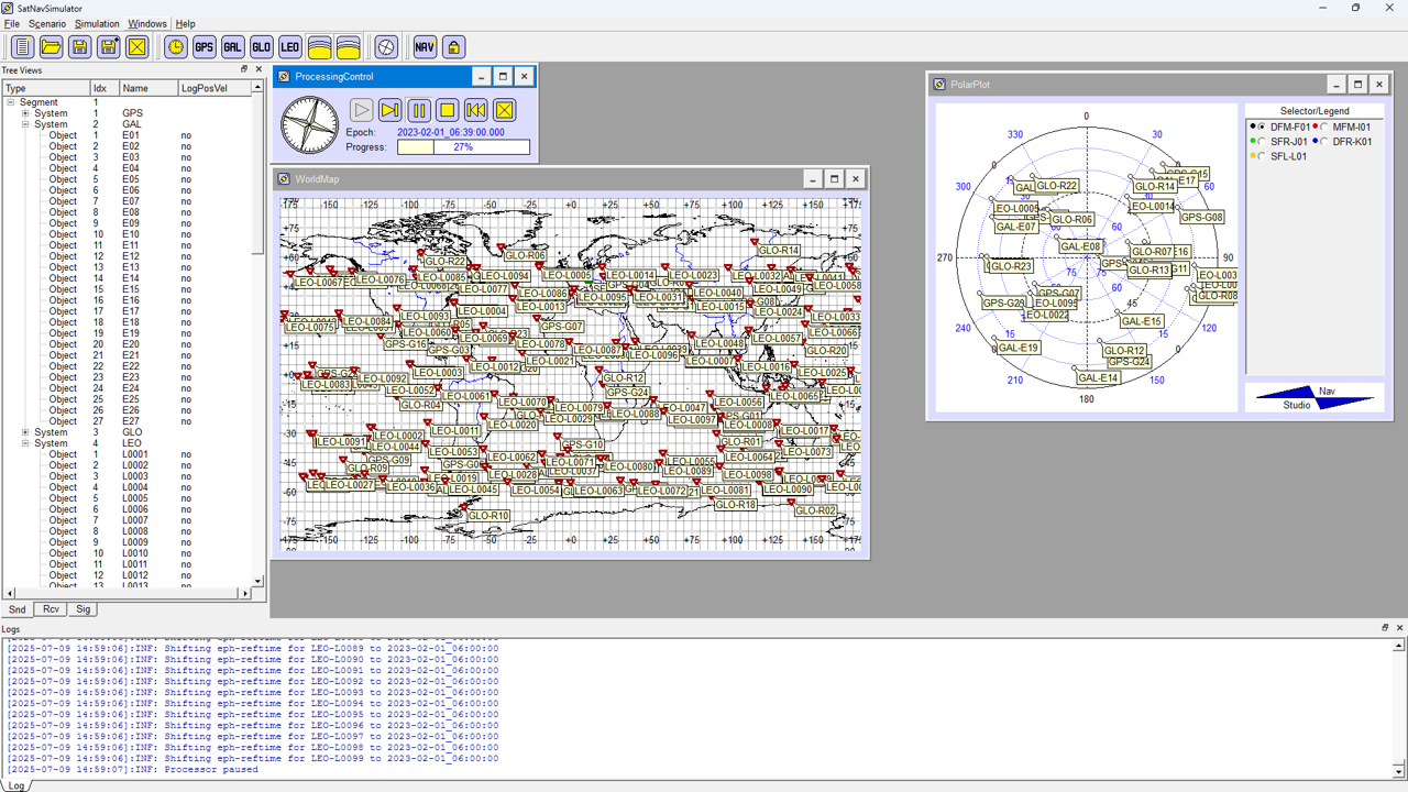 Beispiel Screenshot GNSS Simulation