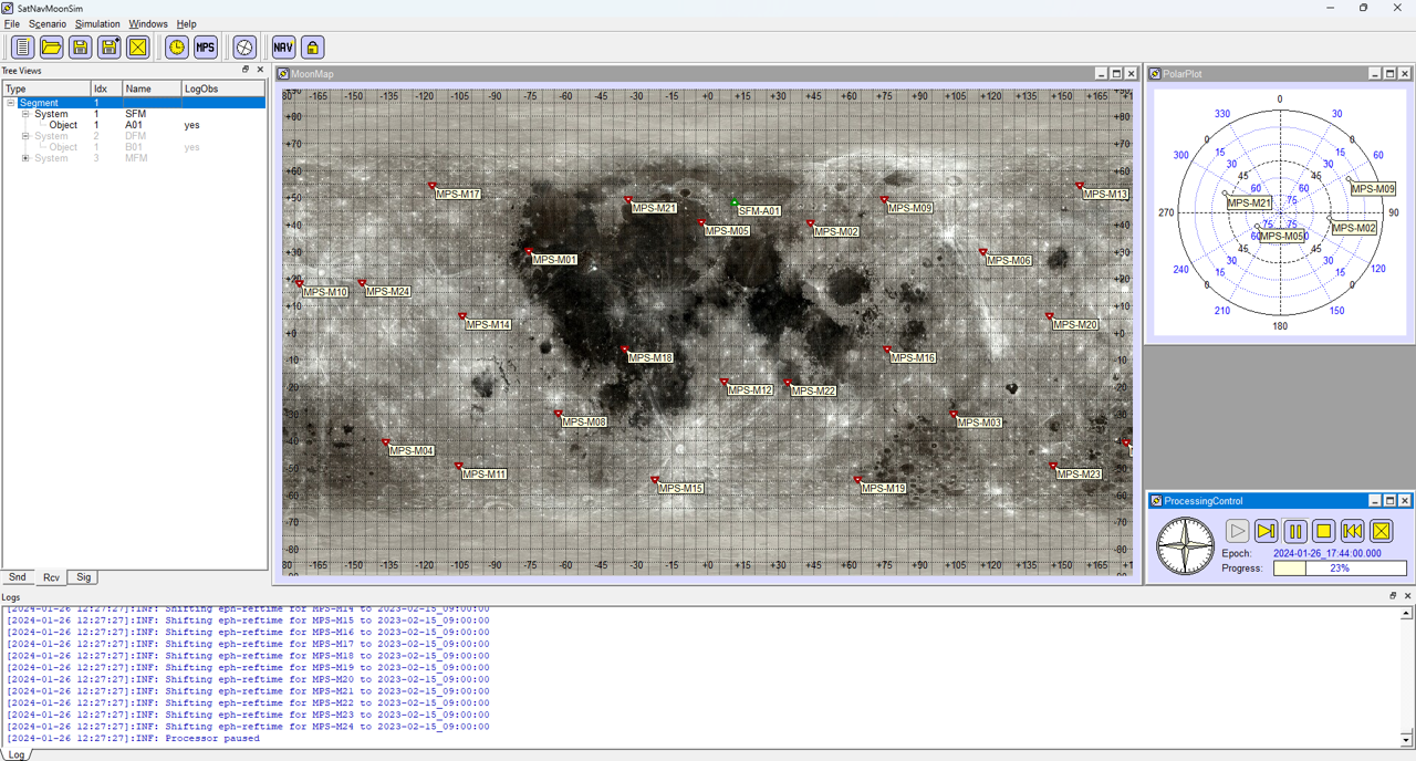 Beispiel Screenshot Mond GNSS Simulator